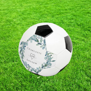 Ballon De Foot Noms de couronne de verdure d'eucalyptus de mariag