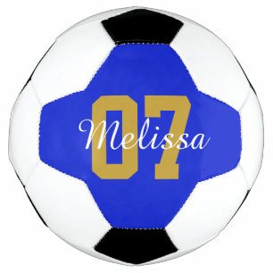 Ballon De Foot Numéro de nom bleu personnalisé