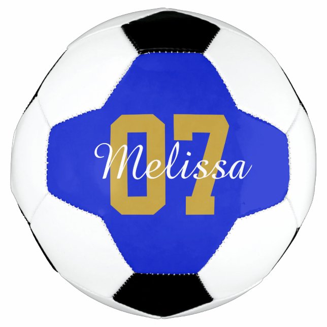 Ballon De Foot Numéro de nom bleu personnalisé (Devant)