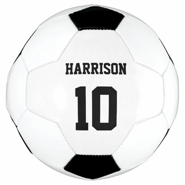 Ballon De Foot Numéro personnalisé noir personnalisé du nom de l' (Devant)