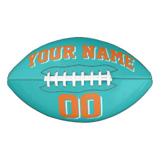 Ballon De Foot ORANGE TURQUOISE ET Football Personnalisé BLANC