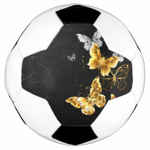 Ballon De Foot Papillons blancs et dorés