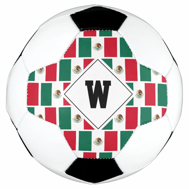 Ballon De Foot Patriotique MEXIQUE DRAPEAU Monogramme balle de so (Devant)