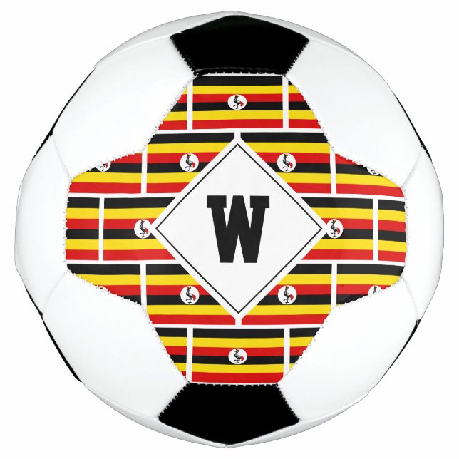 Ballon De Foot Patriotique OUGANDA DRAPEAU Monogramme balle de so (Devant)