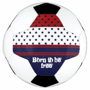 Ballon De Foot Patriotique Rouge Blanc & Bleu avec design étoiles