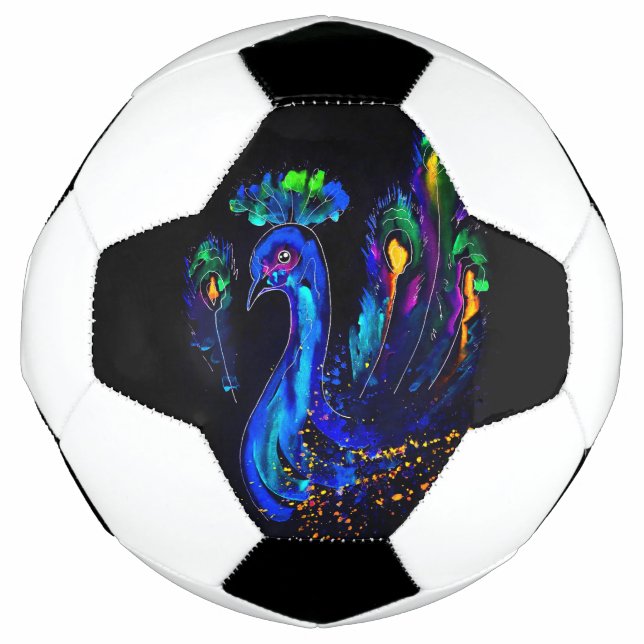 Ballon De Foot Peinture Whimsical Peacock (Devant)