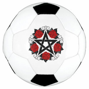Ballon De Foot Pentagramme aux roses rouges