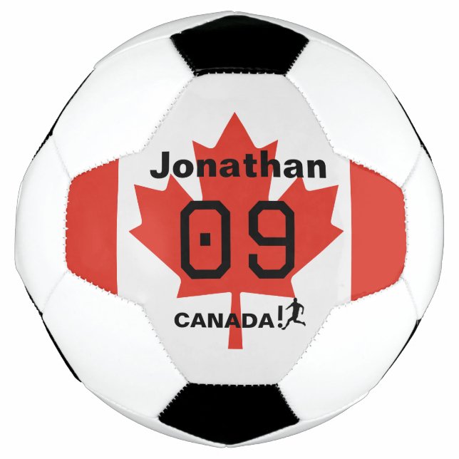 Ballon De Foot Personalized Canada Maple Leaf Soccer Gift (Devant)