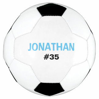Ballon De Foot Personnalisé Enfants Bleu Blanc Ajouter Un Nom