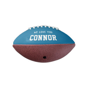 Ballon De Foot Personnalisé Nom Anniversaire Boy Message Bleu Pe