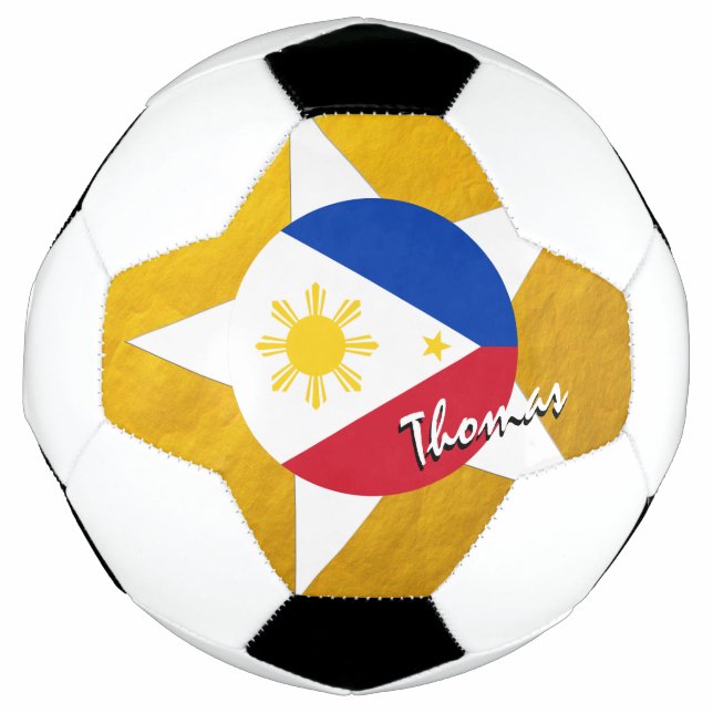 Ballon De Foot Philippines Football & Gold Philippine Drapeau (Devant)