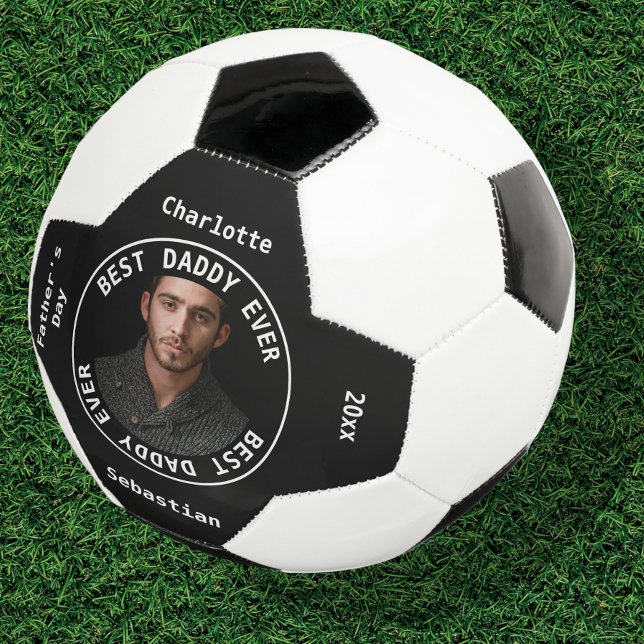 Ballon De Foot Photo personnalisée de Best Daddy Fête des pères (Créateur téléchargé)