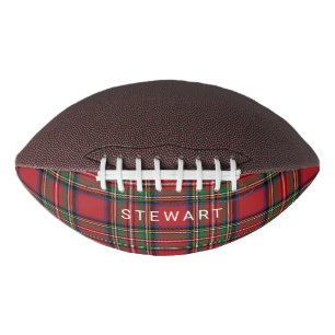 Ballon De Foot Plaid Rustic Red et Green Stewart Tartan