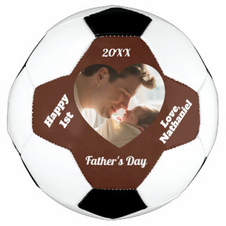 Ballon De Foot Première fête des pères cœur encadré football