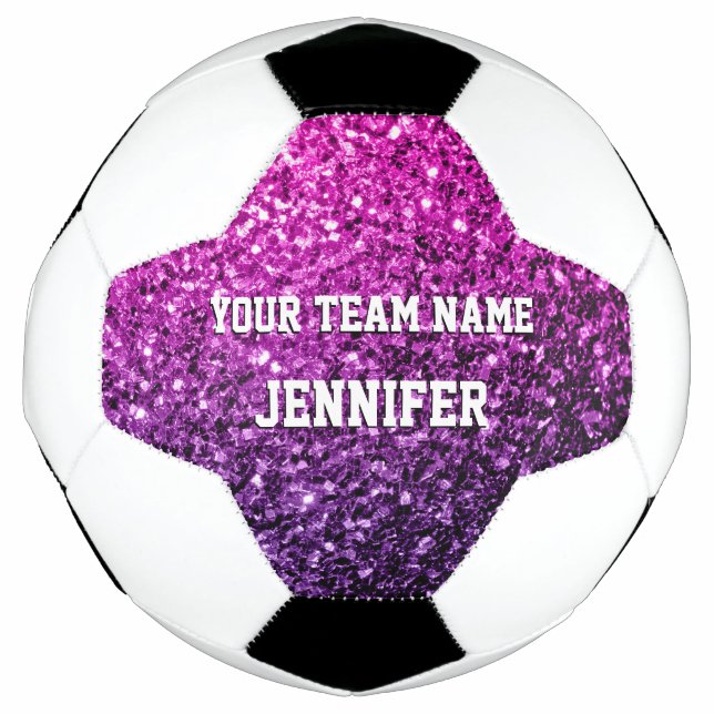 Ballon De Foot Purple pink ombre parties scintillant scintille Vo (Devant)