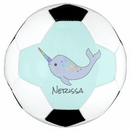 Ballon De Foot Rainbow Narwhal Nom Soccer Ball