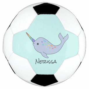 Ballon De Foot Rainbow Narwhal Nom Soccer Ball