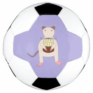 Ballon De Foot Rat de Siamese avec gâteau d'anniversaire