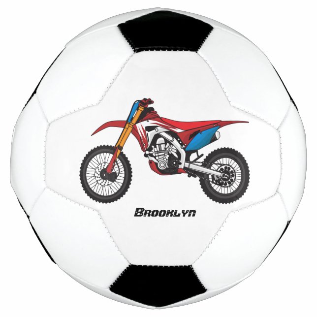 Ballon De Foot Red dirt bike motorcycle (Devant)