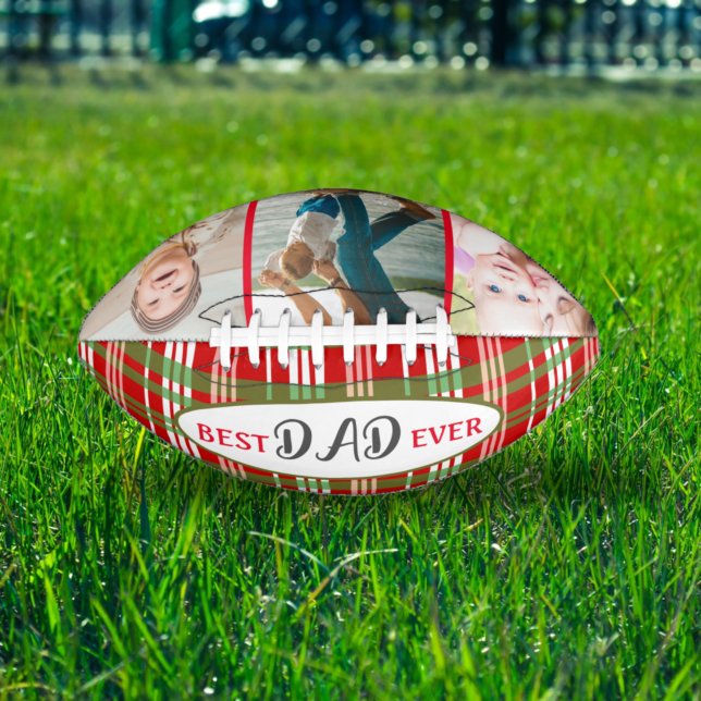 Ballon De Foot Red Green Country Plaid Avec Meilleur Papa Jamais  (Créateur téléchargé)