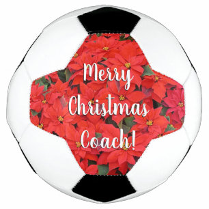 Ballon De Foot Red Poinsettias I Christmas Holiday Floral Photo