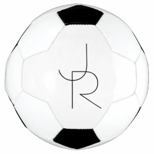 Ballon De Foot Remplacement des initiales   Noir en blanc