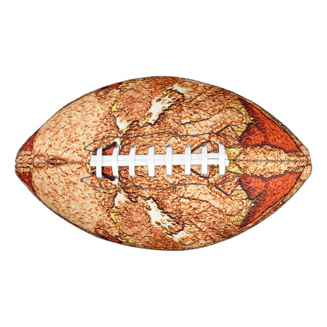 Ballon De Foot Rocher volcanique peint en rouge orange (Devant)