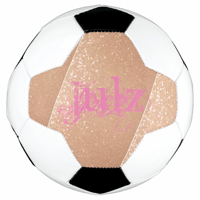 Ballon De Foot Rose Gold Pretty en rose Personnaliser (Devant)