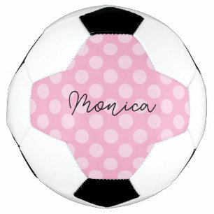 Ballon De Foot Rose Pâle Personnalisé à pois