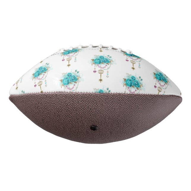 Ballon De Foot Roses turquoise avec touches (Tourné à 270°)