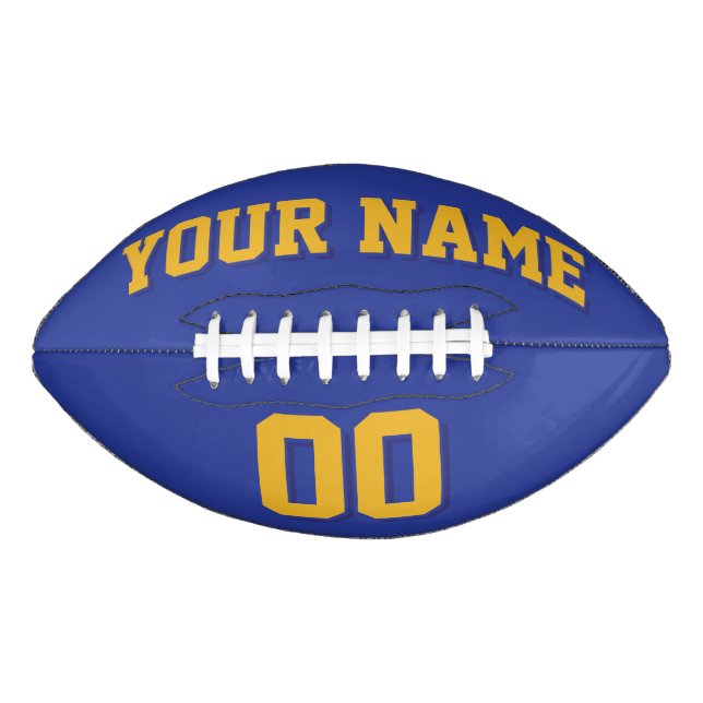Ballon De Foot ROYAL BLUE GOLD ET NAVY Custom Football (Devant)