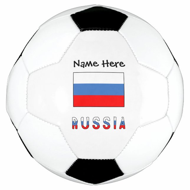 Ballon De Foot Russie Drapeau russe Personnalisation noire (Devant)