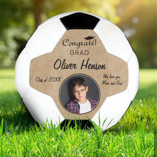 Ballon De Foot Rustic Félicitations Grad Grad Graduation Photo 