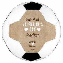 Ballon De Foot Rustique Notre première Saint Valentin ensemble