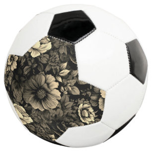 Ballon De Foot Sépia tonique Vintage Floral Print