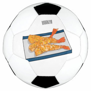 Ballon De Foot Shrimp tempura cartoon illustration