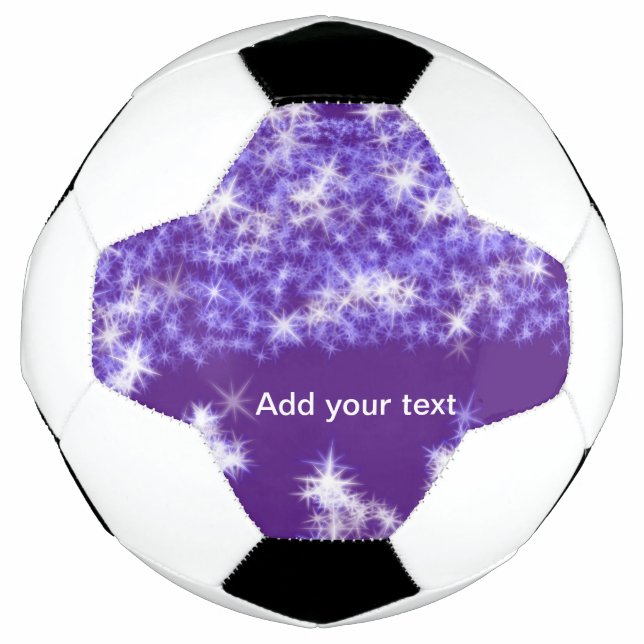 Ballon De Foot Simple purple glitter sparkle stars add your text  (Devant)