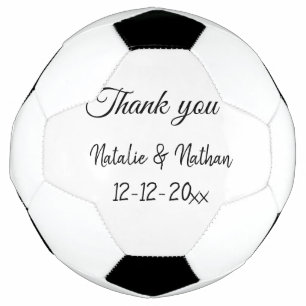 Ballon De Foot Simple remerciement minimal couple nom texte date