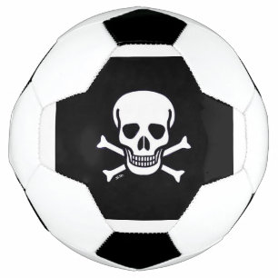 Ballon De Foot Skull n Bones Black football ball