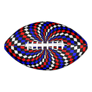 Ballon De Foot Spirale rouge blanc de Checker bleu par Kenneth Yo