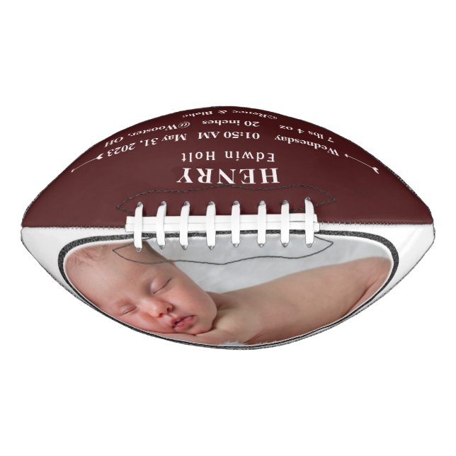 Ballon De Foot Statistiques de naissance de bébé personnalisées F (Devant)