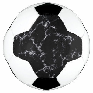 Ballon De Foot Style marbre élégant4 - Noir et Blanc