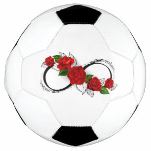 Ballon De Foot Symbole d'infini avec les roses rouges