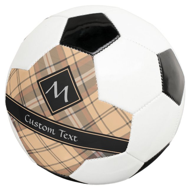 Ballon De Foot Tartan beige et Brown (3/4)