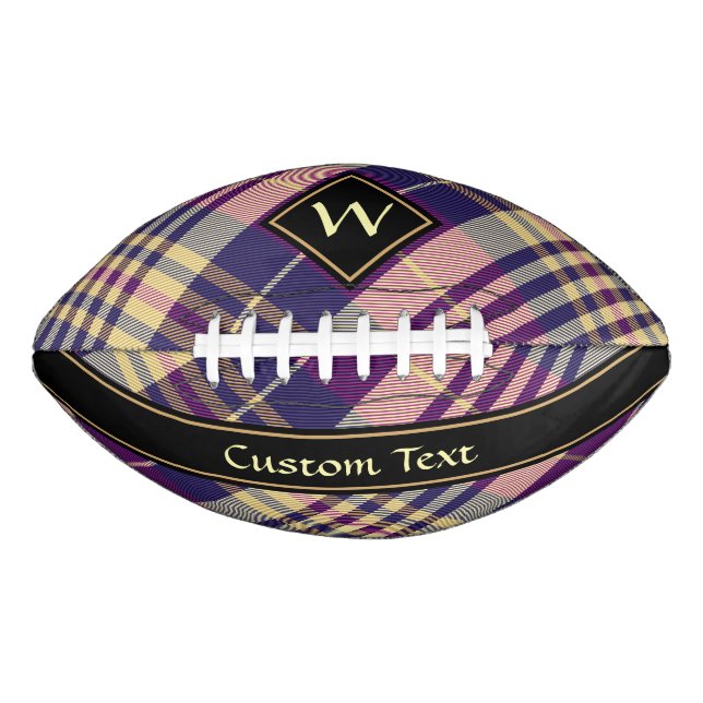 Ballon De Foot Tartan mauve, or et bleu (Devant)