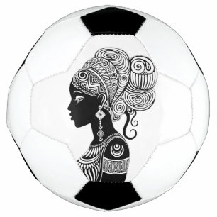 Ballon De Foot Tatouage Tribal Portrait de Fille Africaine