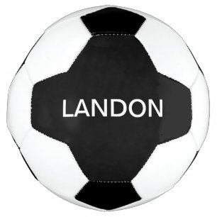 Ballon De Foot Texte éditable moderne   Noir & Blanc
