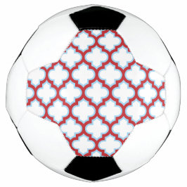 Ballon De Foot Trellis blanc et rouge, treillis, Quatrefoil