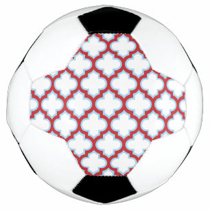 Ballon De Foot Trellis blanc et rouge, treillis, Quatrefoil