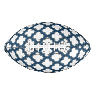 Ballon De Foot Trellis bleu blanc et marine, treillis, Quatrefoil